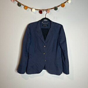 Lida Biday navy blue silk blazer jacket